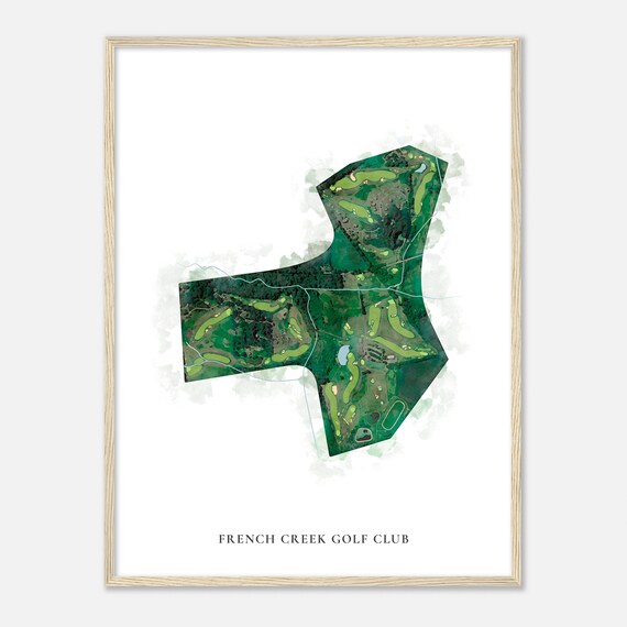 French Creek Golf Club Pennsylvania Classic Watercolor Map Golfer Gift Golf Wall Art Golf Poster Print Course Layout