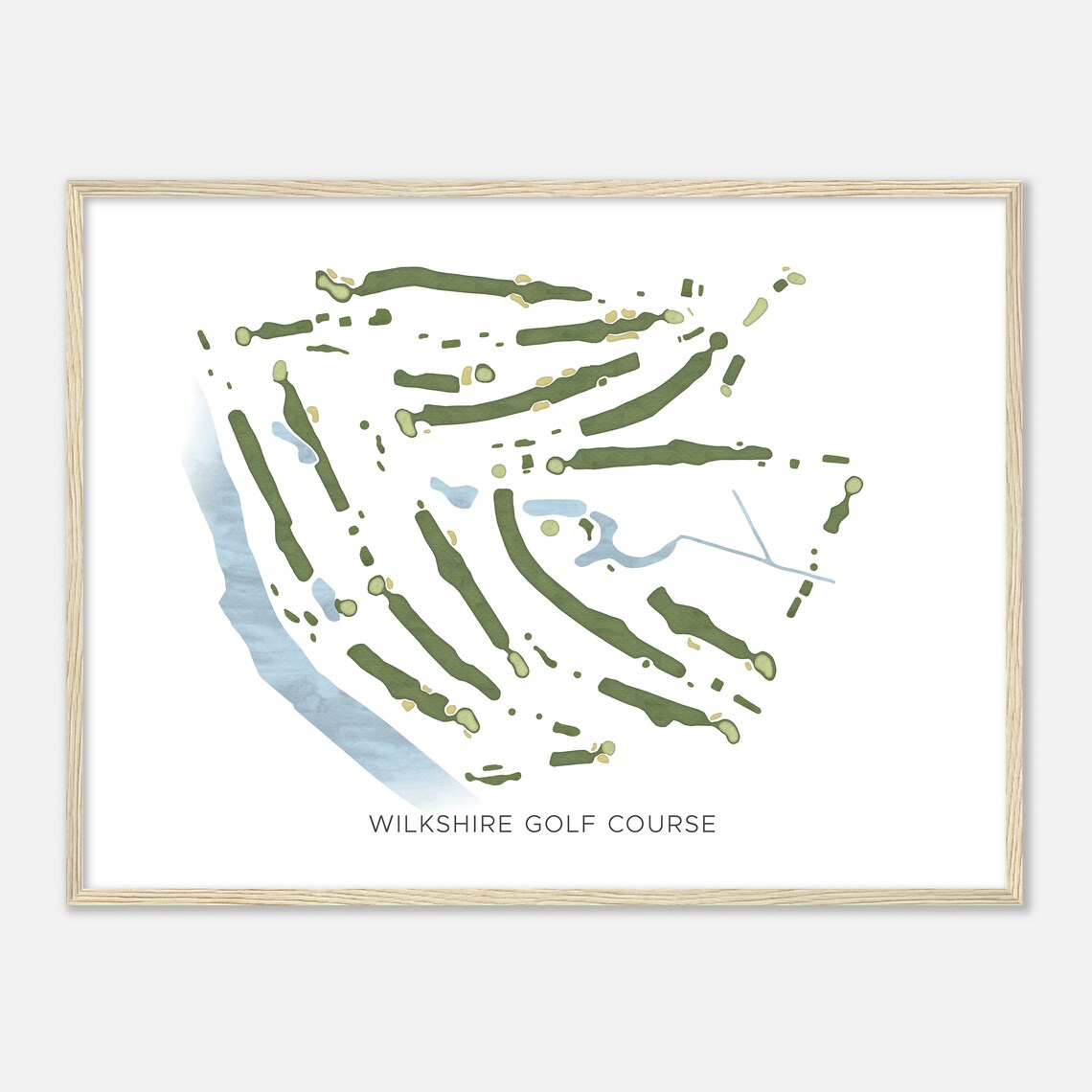Wilkshire Golf Course Ohio Modern Watercolor Map Golfer Gift Golf Wall Art Golf Poster Print Course Layout