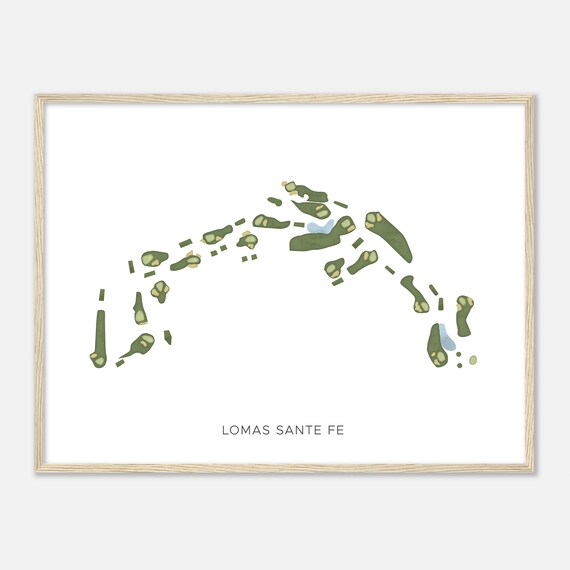 Lomas Sante Fe California Modern Watercolor Map Golfer Gift Golf Wall Art Golf Poster Print Course Layout