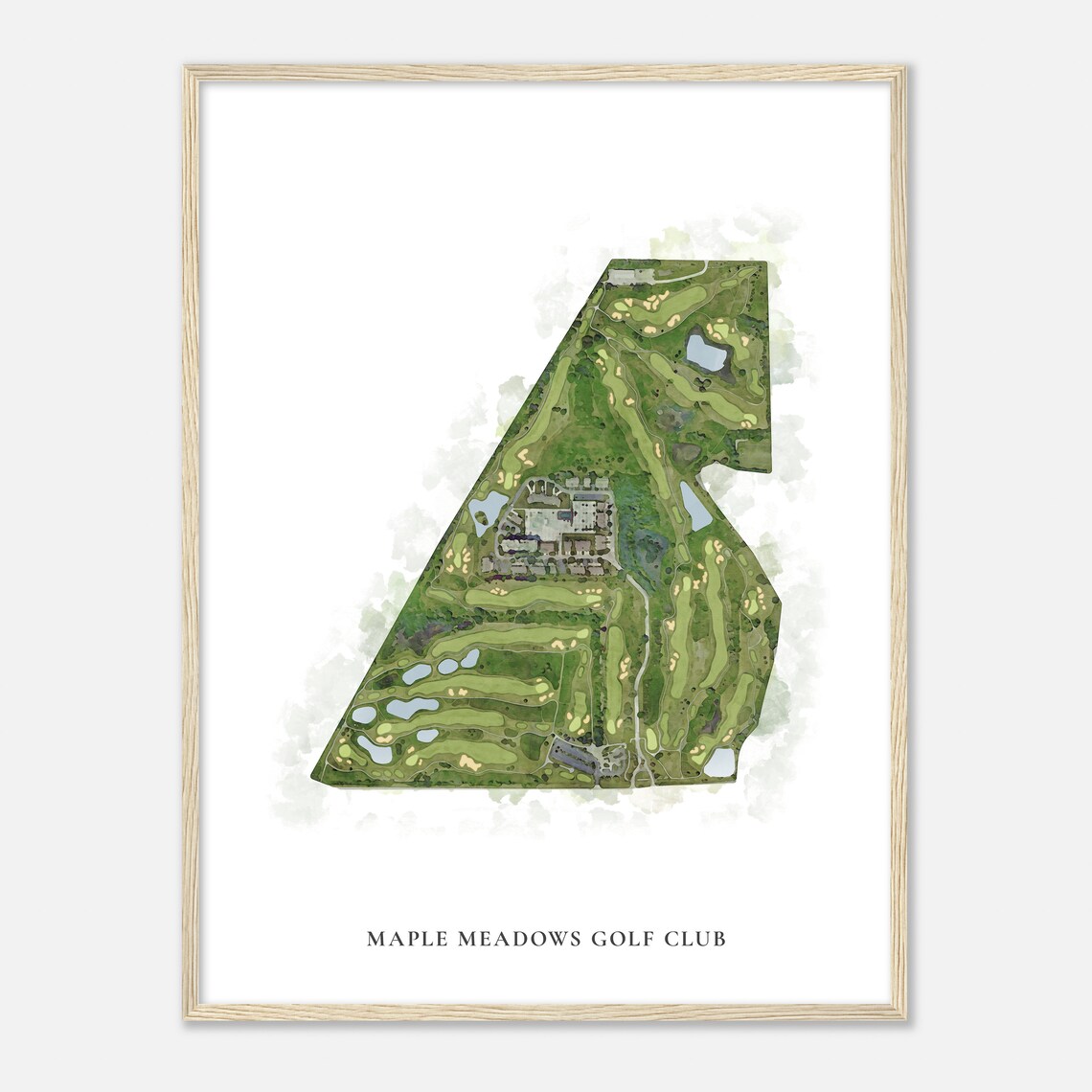 Maple Meadows Golf Club Illinois Classic Watercolor Map Golfer Gift Golf Wall Art Golf Poster Print Course Layout - Image 2