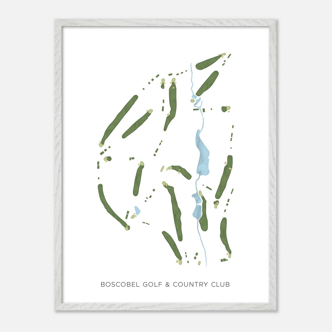 Boscobel Golf & Country Club Pendleton South Carolina Modern Watercolor Golf Map Poster - Image 2