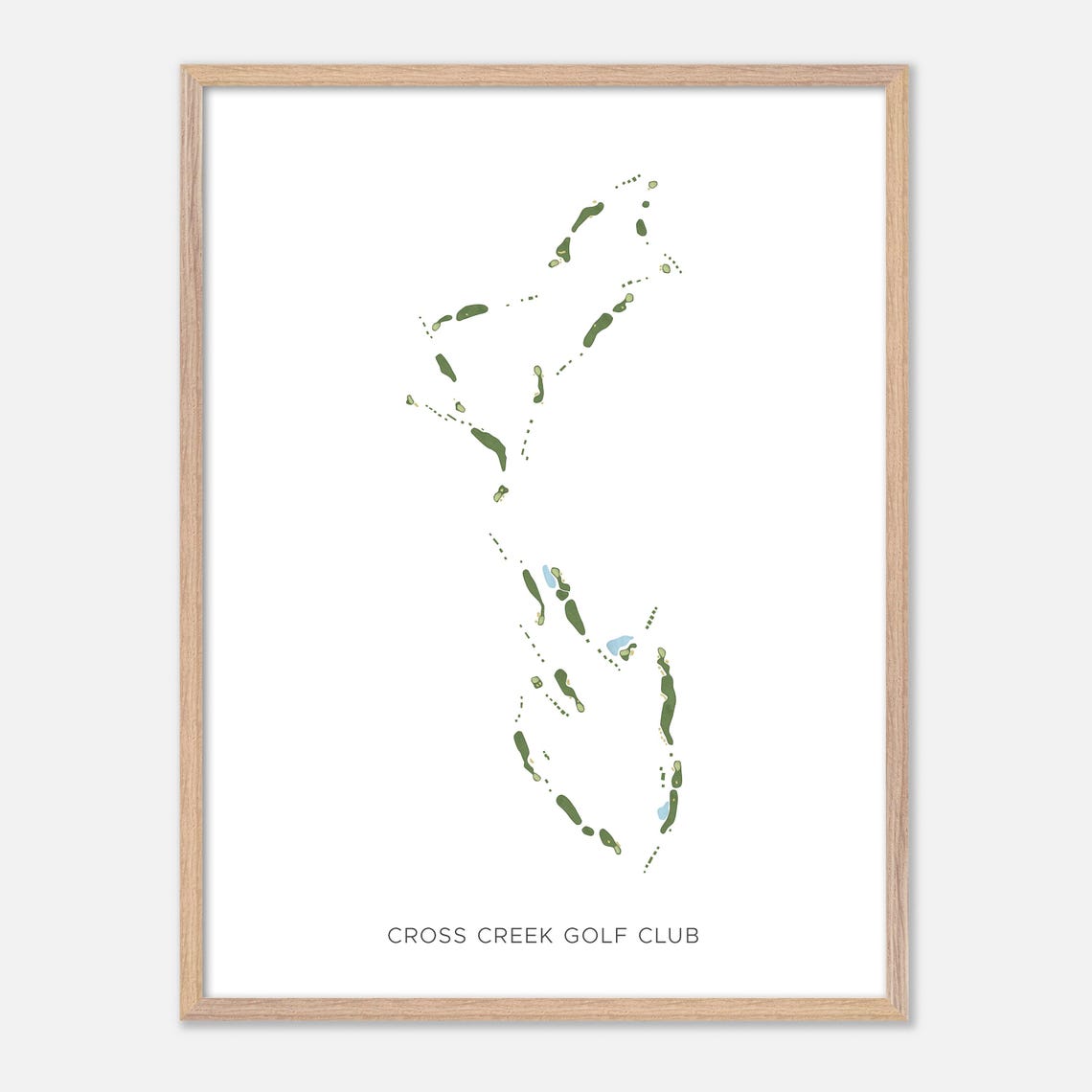 Cross Creek Golf Club Modern Fairway Golf Course Layout Map Poster - Image 2