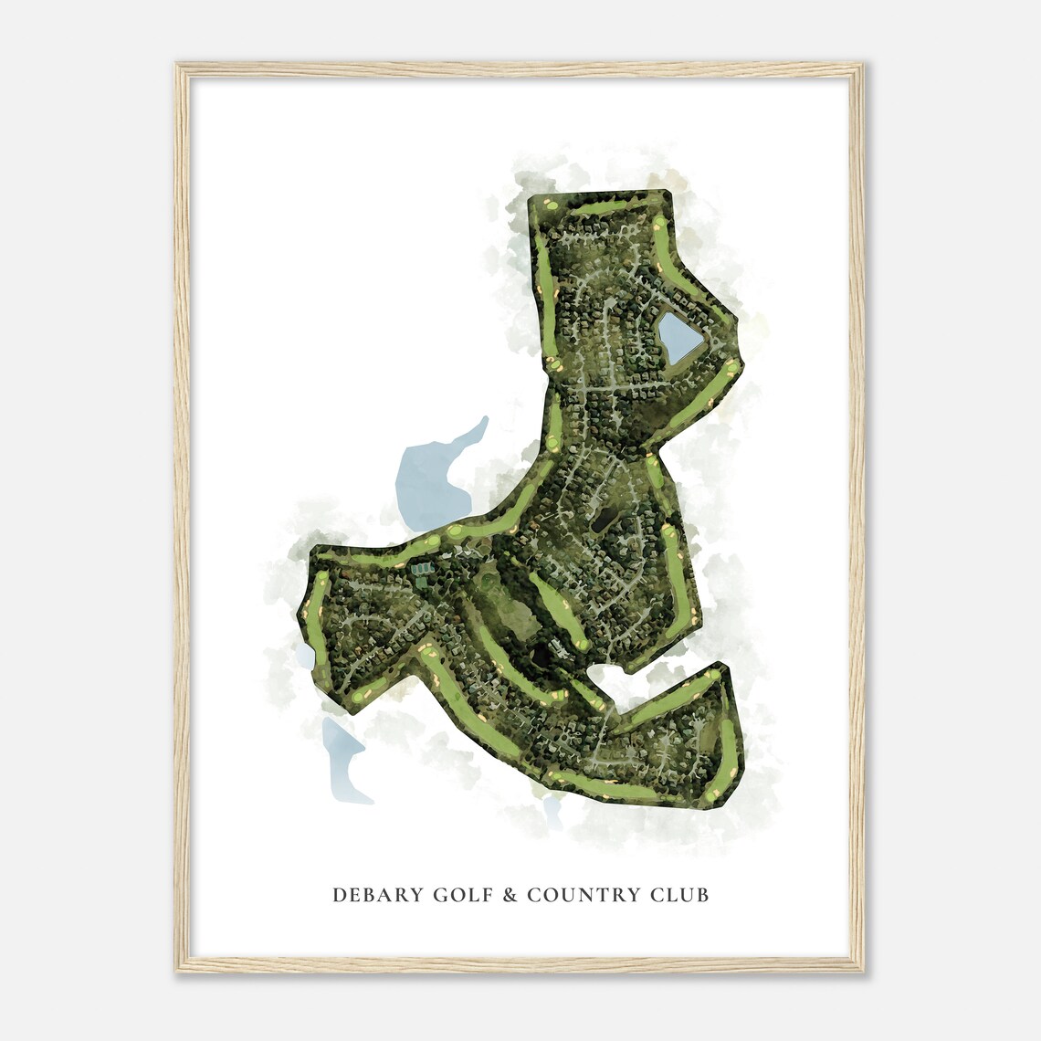 DeBary Golf & Country Club Florida Classic Watercolor Map Poster - Image 2