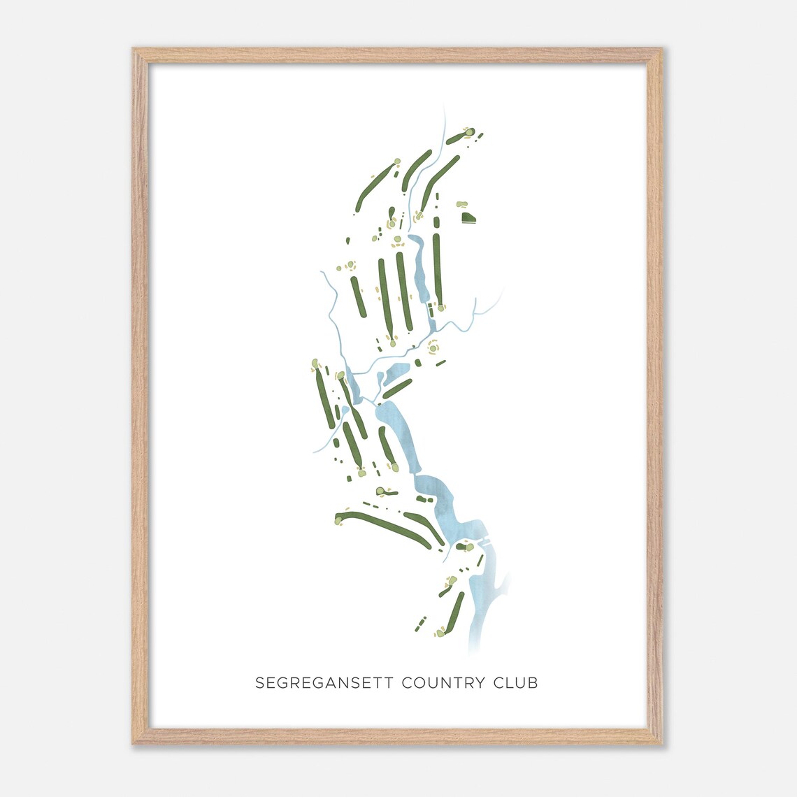 Segregansett Country Club Massachusetts Modern Watercolor Map Poster - Image 2