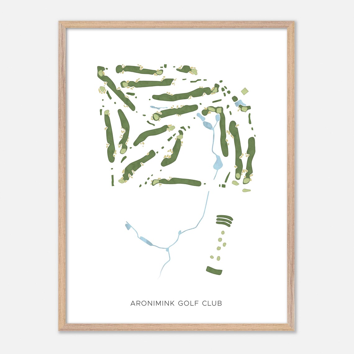 Aronimink Golf Club in Wyola Pennsylvania, Watercolor Map - Image 2