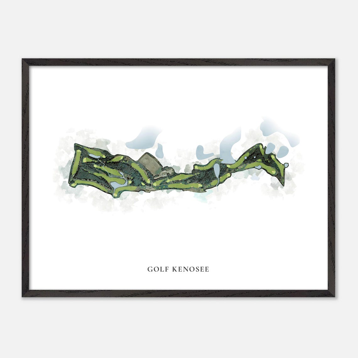 Golf Kenosee Canada Classic Scenic Watercolor Course Map Poster - Image 4