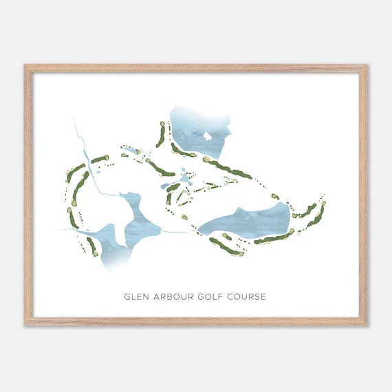 Glen Arbour Golf Course Hammonds Plains Modern Watercolor Map Poster