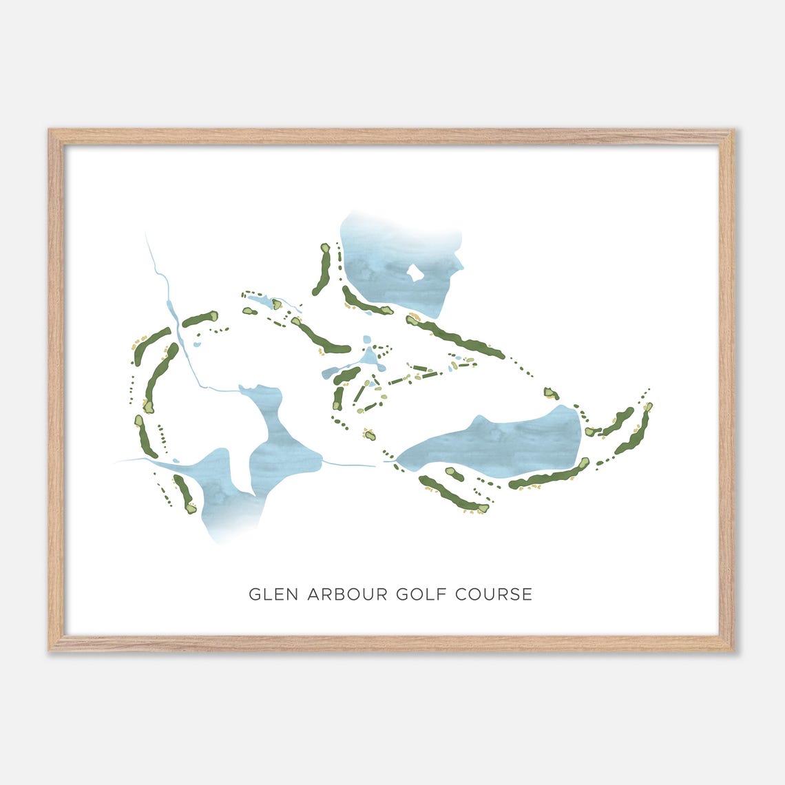 Glen Arbour Golf Course Hammonds Plains Modern Watercolor Map Poster