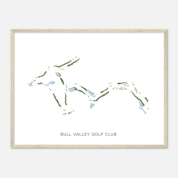 Bull Valley Golf Club Illinois Modern Watercolor Map Golfer Gift Golf Wall Art Golf Poster Print Course Layout