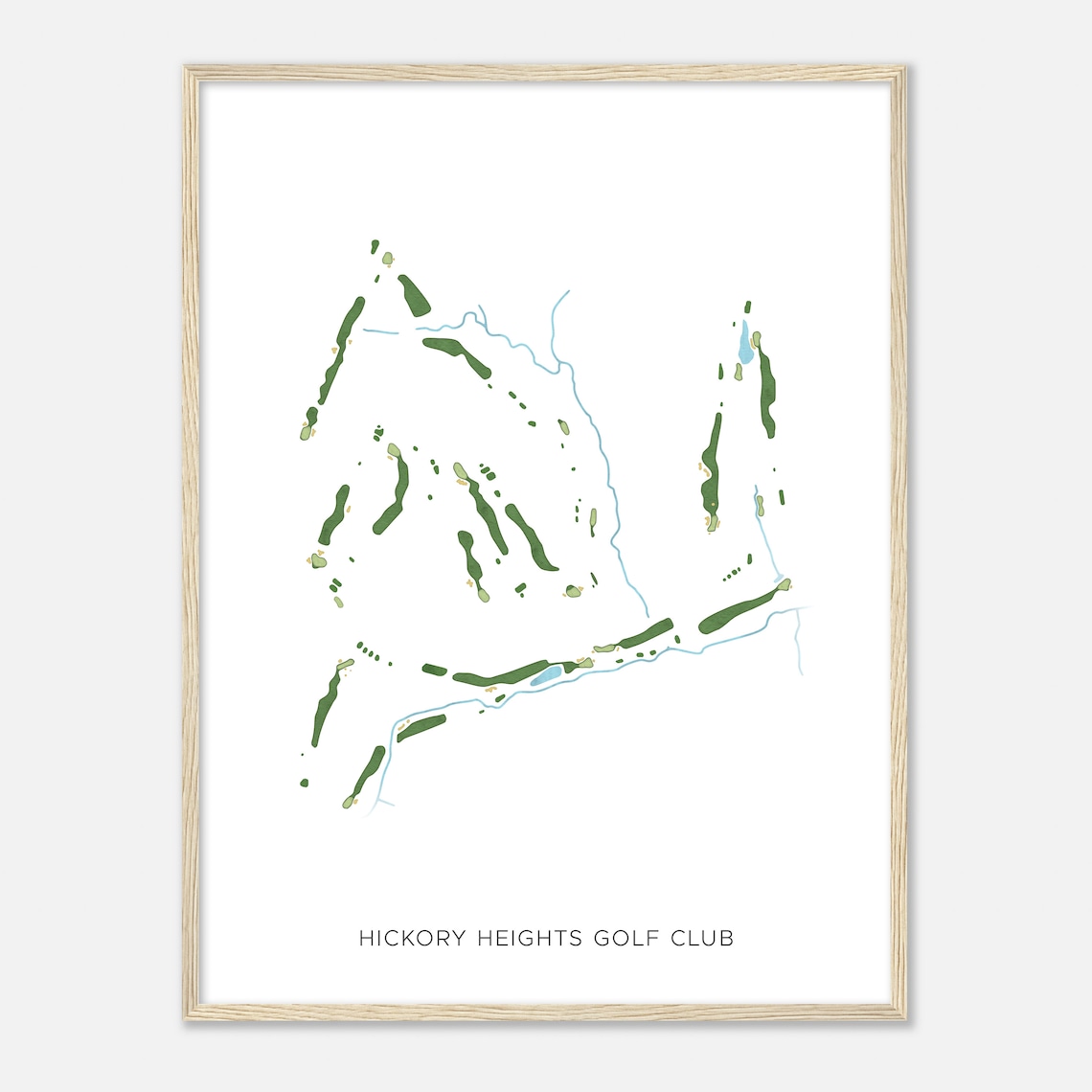 Hickory Heights Golf Club Pennsylvania Modern Watercolor Map Poster - Image 2