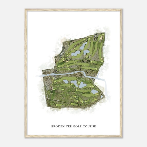 Broken Tee Golf Course Colorado Classic Watercolor Map Golfer Gift Golf Wall Art Golf Poster Print Course Layout