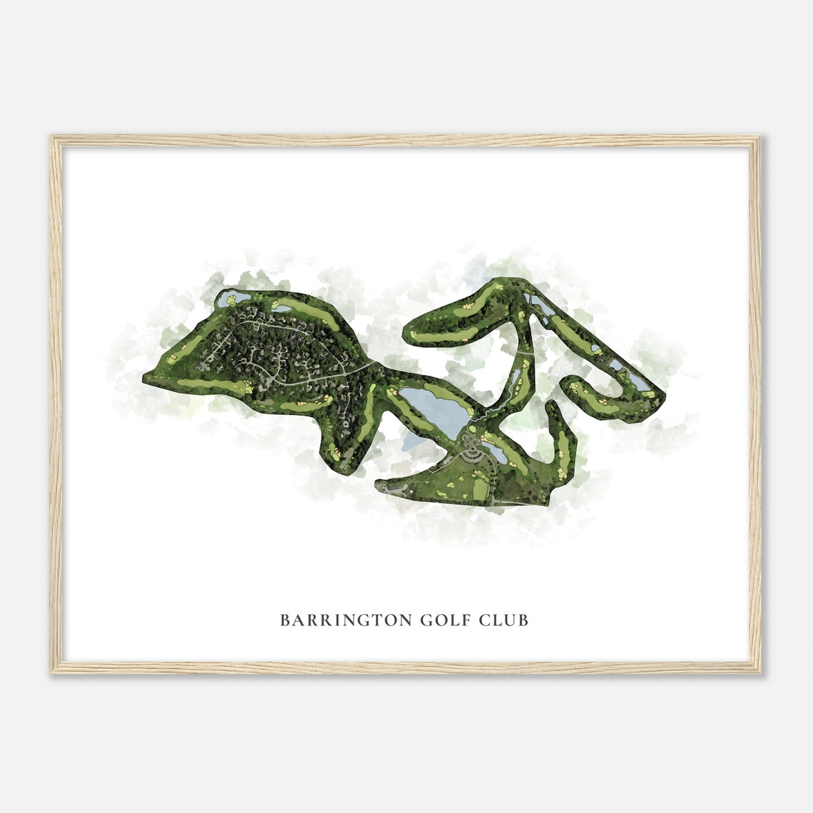 Barrington Golf Club Watercolor Aerial Golf Course Map Poster - Image 2