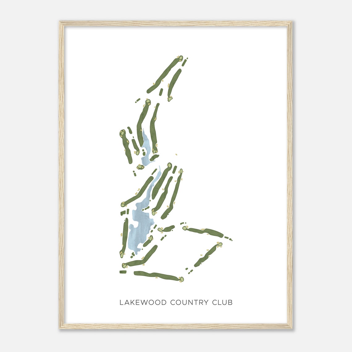 Lakewood Country Club Minimalist Modern Golf Course Map Poster - Image 2