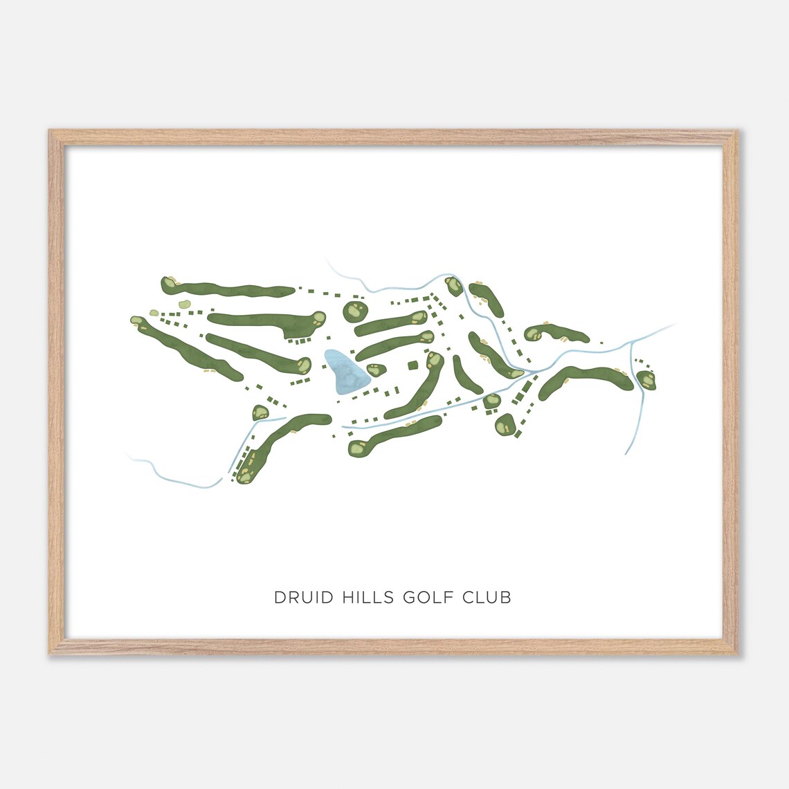 Druid Hills Golf Club Atlanta Georgia Watercolor Course Map Poster
