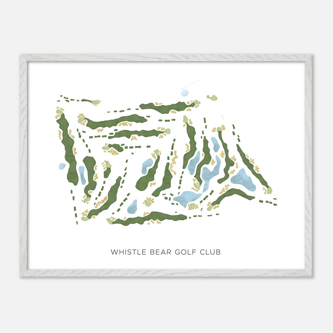 Whistle Bear Golf Club Modern Minimalist Watercolor Golf Map Poster - Image 3