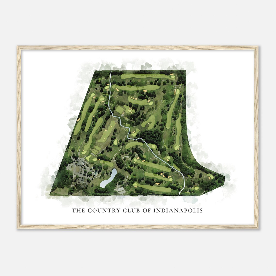 The Country Club of Indianapolis Watercolor Golf Course Map Poster - Image 2