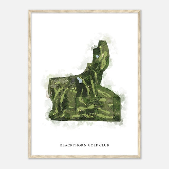 Blackthorn Golf Club Indiana Classic Watercolor Map Golfer Gift Golf Wall Art Golf Poster Print Course Layout