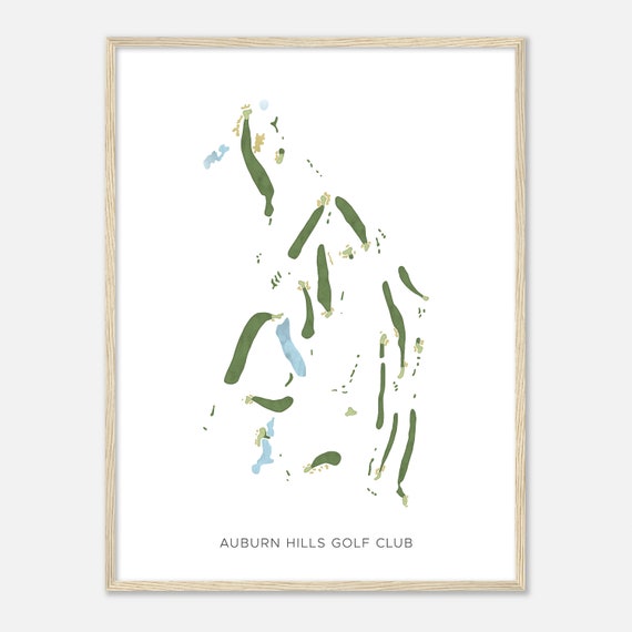 Auburn Hills Golf Club Virginia Modern Watercolor Map Golfer Gift Golf Wall Art Golf Poster Print Course Layout