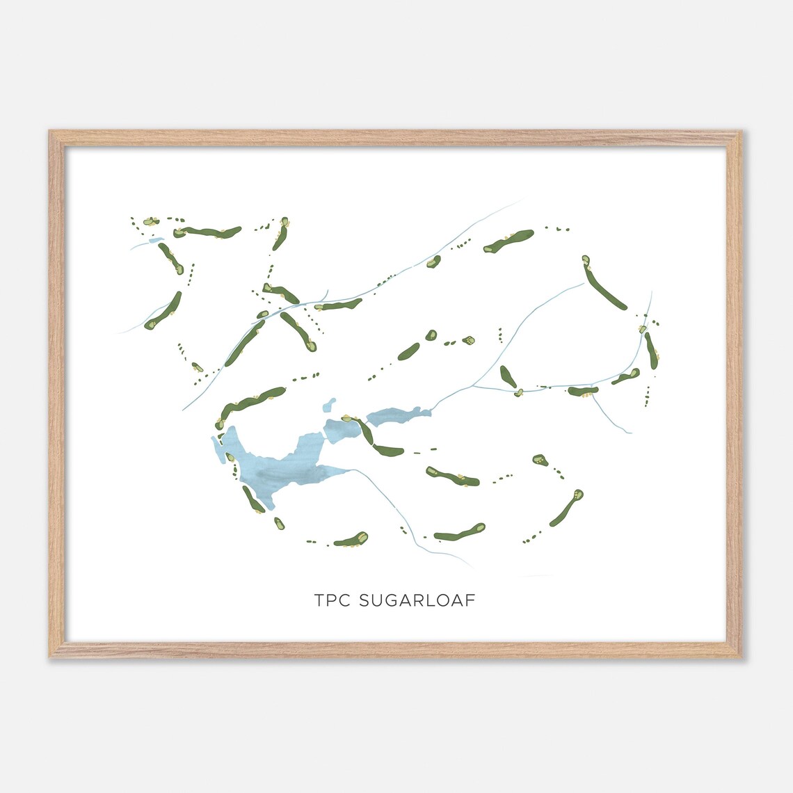 TPC Sugarloaf Georgia Modern Watercolor Golf Course Map Poster