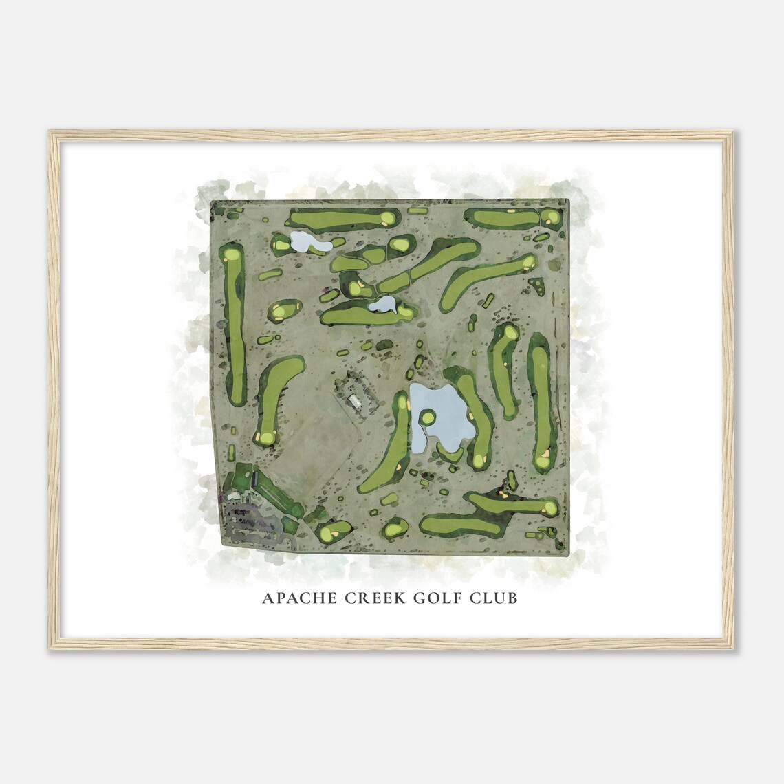 Apache Creek Golf Club Arizona Classic Watercolor Map Golfer Gift Golf Wall Art Golf Poster Print Course Layout