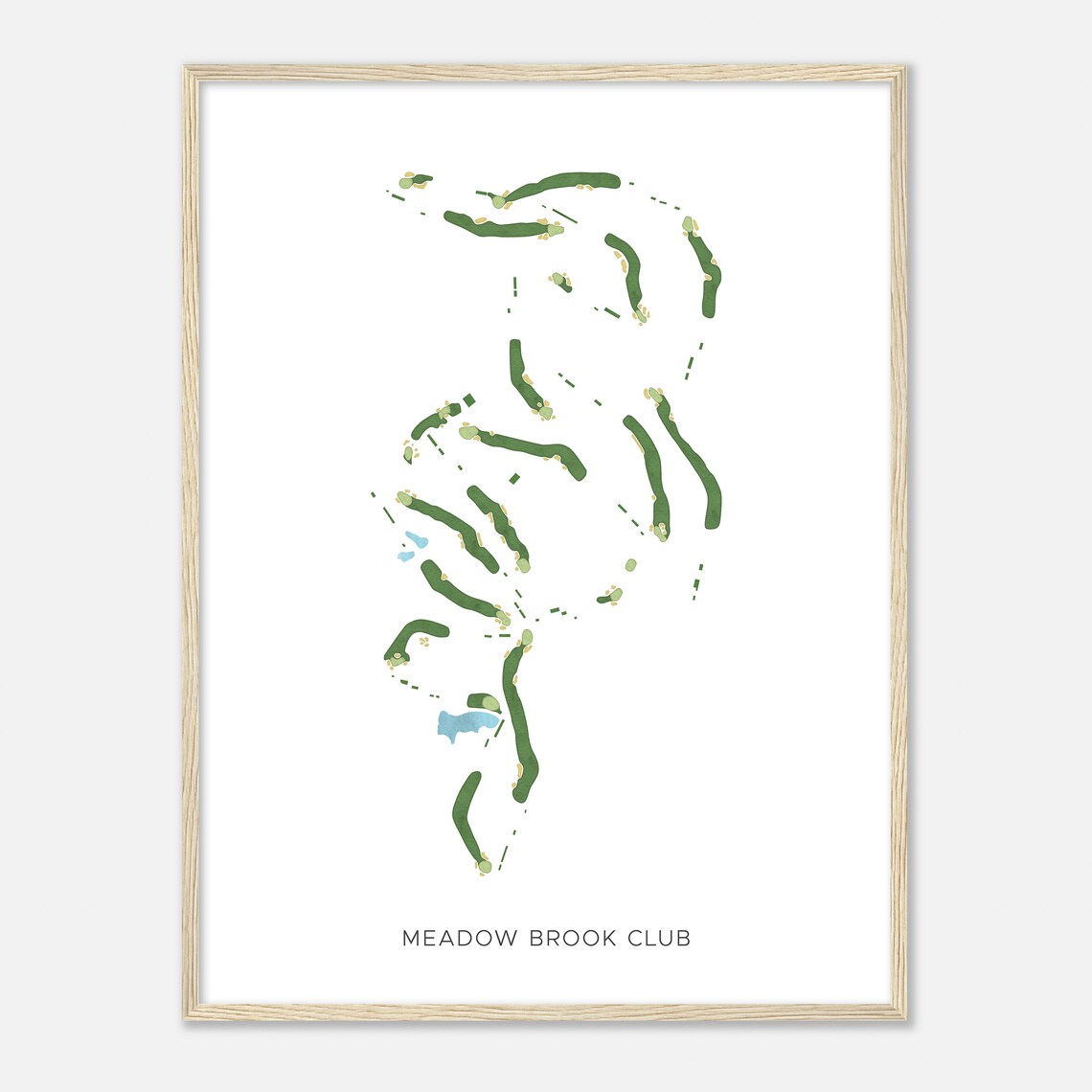 Meadow Brook Club New York Modern Watercolor Map Golfer Gift Golf Wall Art Golf Poster Print Course Layout