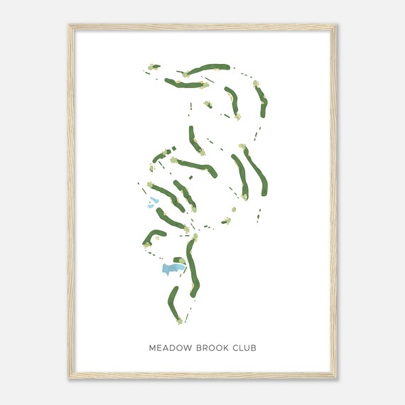 Meadow Brook Club New York Modern Watercolor Map Golfer Gift Golf Wall Art Golf Poster Print Course Layout