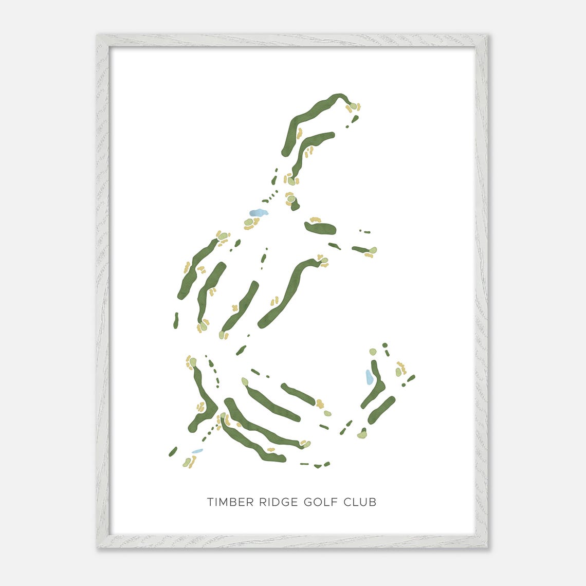 Timber Ridge Golf Club Minimalist Watercolor Fairway Map Poster - Image 2