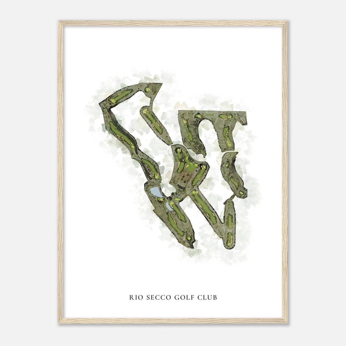 Rio Secco Golf Club Classic Style Aerial Watercolor Map Poster
