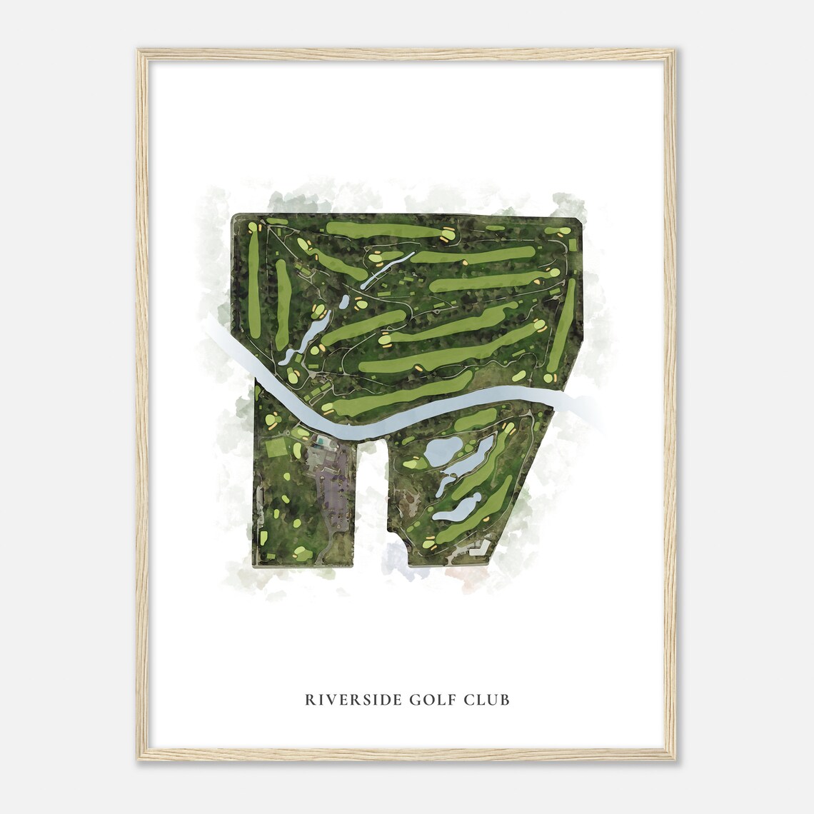 Riverside Golf Club Illinois Classic Watercolor Map Art Print