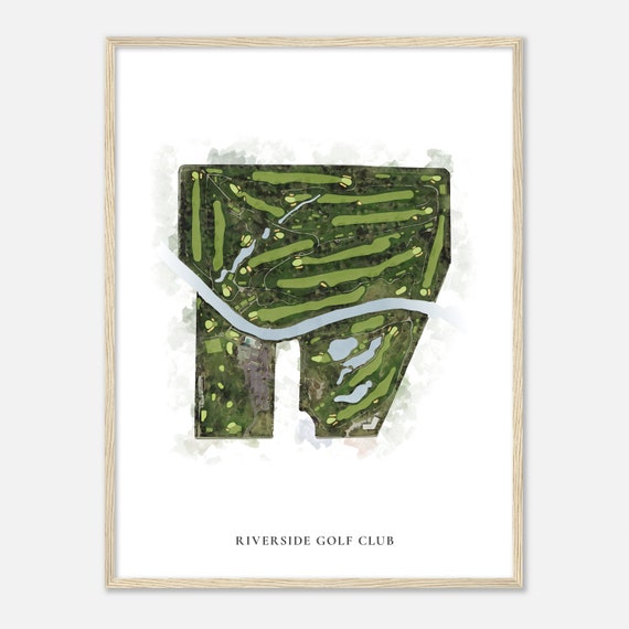 Riverside Golf Club Illinois Classic Watercolor Map Art Print