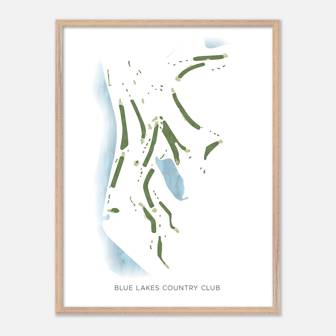 Blue Lakes Country Club Watercolor Fairway Map Lakeside Poster - Image 6