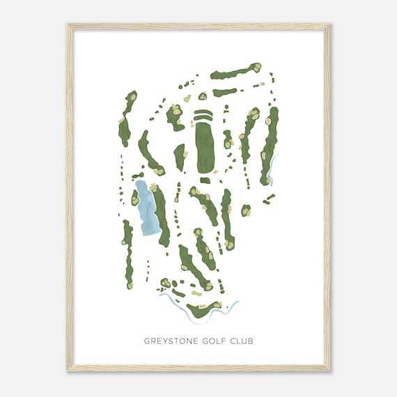 Greystone Golf Club Tennessee Modern Watercolor Map Golfer Gift Golf Wall Art Golf Poster Print Course Layout