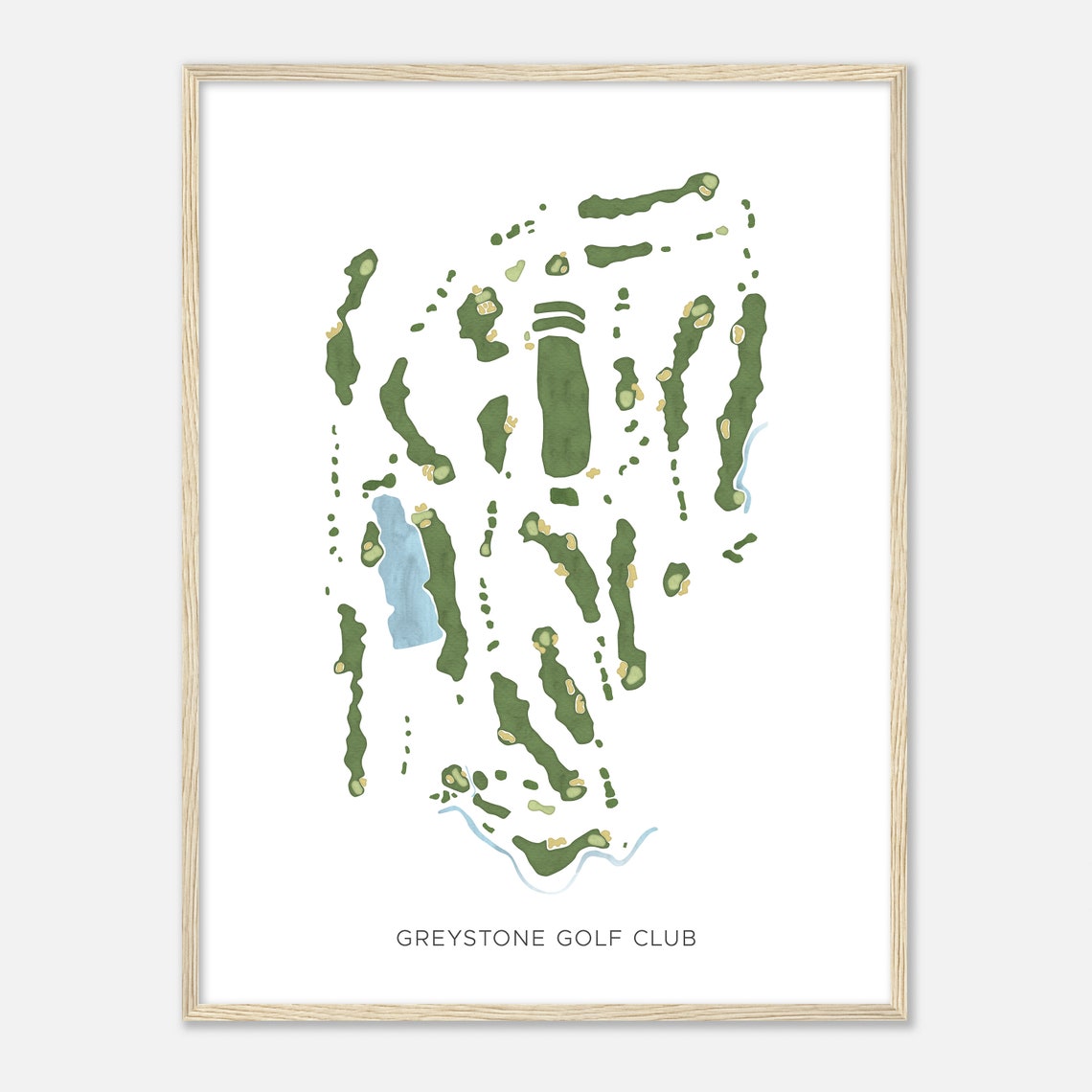 Greystone Golf Club Minimal Course Map Golfer Gift Modern Art Poster