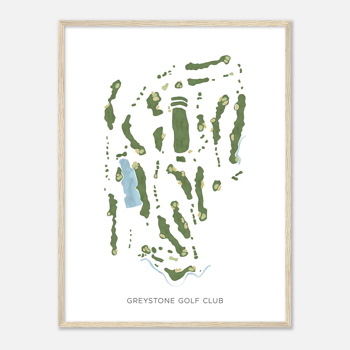 Greystone Golf Club Tennessee Modern Watercolor Map Golfer Gift Golf Wall Art Golf Poster Print Course Layout