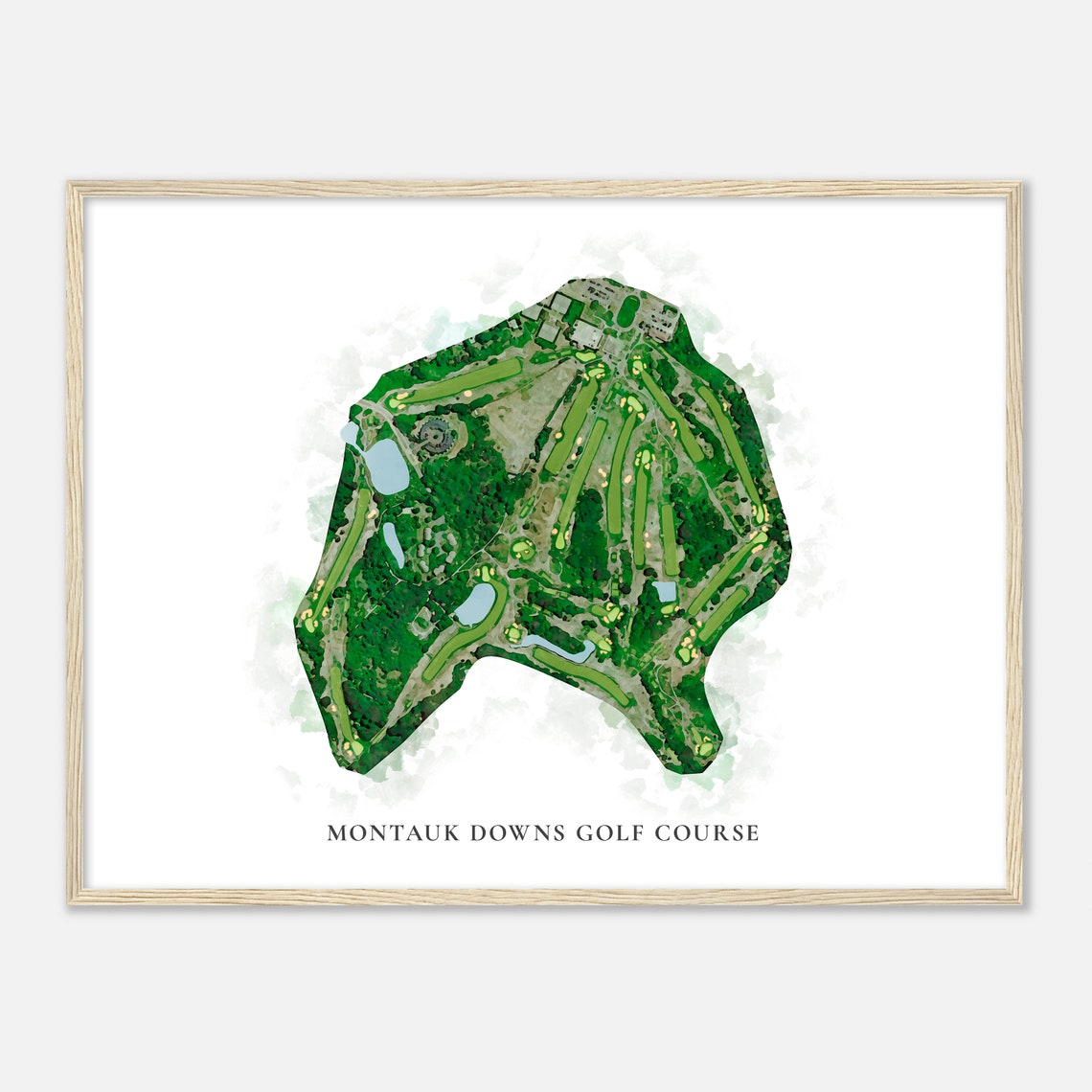 Montauk Downs Golf Course Classic Watercolor Golf Course Map Poster - Image 2