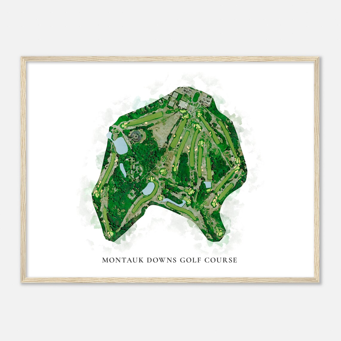 Montauk Downs Golf Course New York Classic Watercolor Map Golfer Gift Golf Wall Art Golf Poster Print Course Layout - Image 2