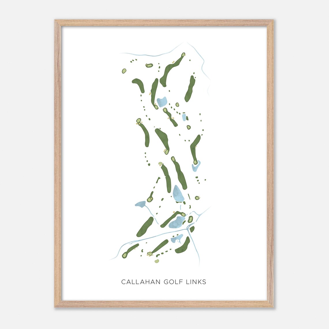 Callahan Golf Links Waleska Georgia Modern Watercolor Golf Map Poster - Image 2
