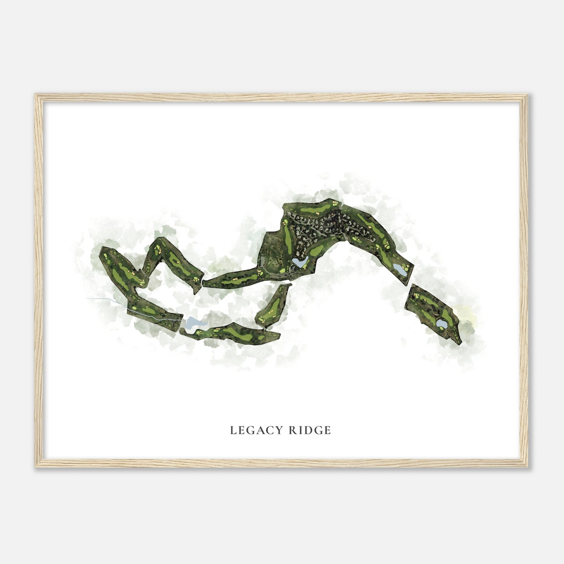 Legacy Ridge Golf Course Classic Watercolor Map Poster Art Gift