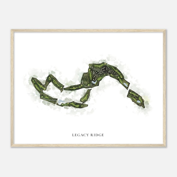 Legacy Ridge Colorado Classic Watercolor Map Golfer Gift Golf Wall Art Golf Poster Print Course Layout