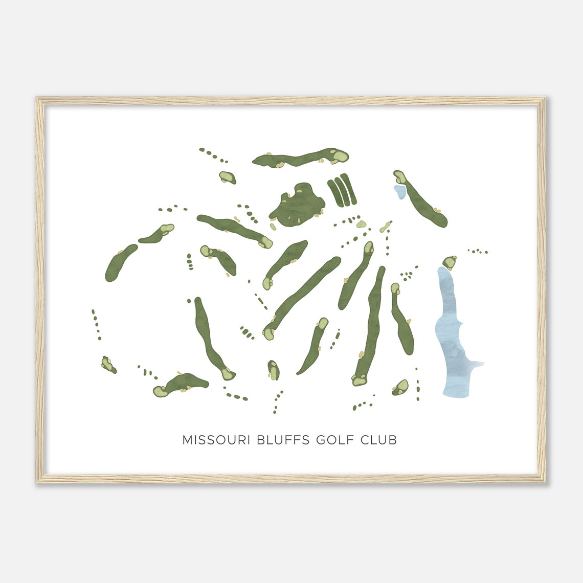 Missouri Bluffs Golf Club Modern Minimalist Layout Map Poster - Image 2