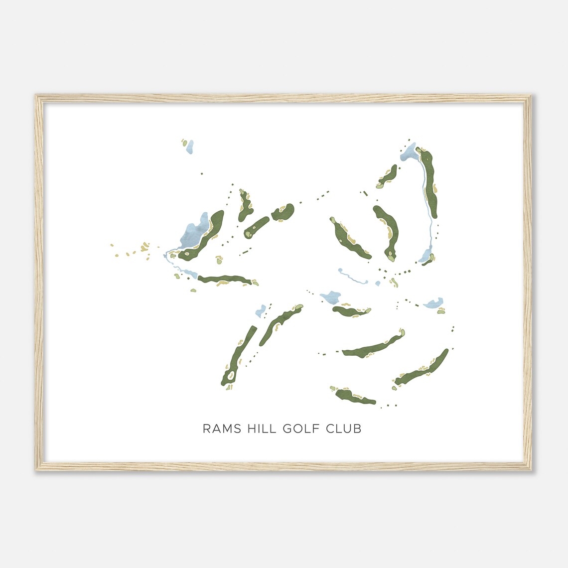 Rams Hill Golf Club California Watercolor Map Print - Image 2