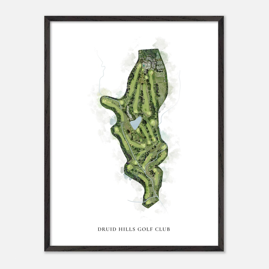 Druid Hills Golf Club Atlanta Georgia Classic Watercolor Map Poster - Image 3