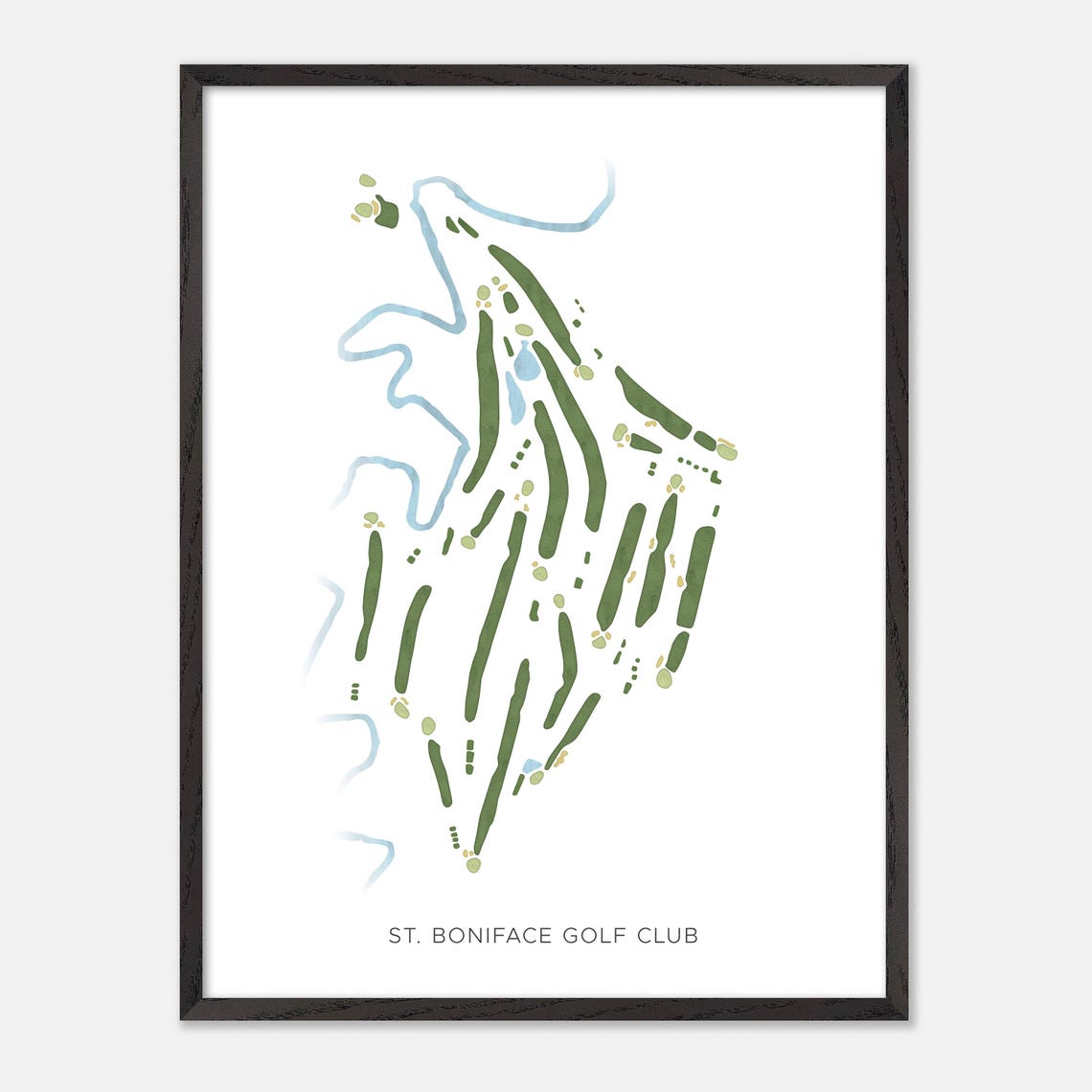 St Boniface Golf Club Winnipeg Canada Modern Minimalist Map Poster - Image 2