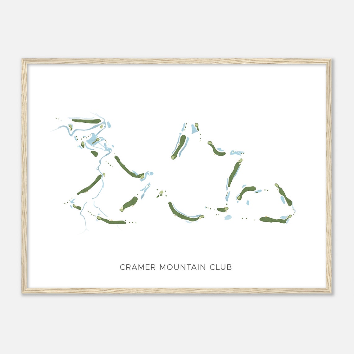 Cramer Mountain Club Modern Minimalist Golf Course Map Poster - Image 2