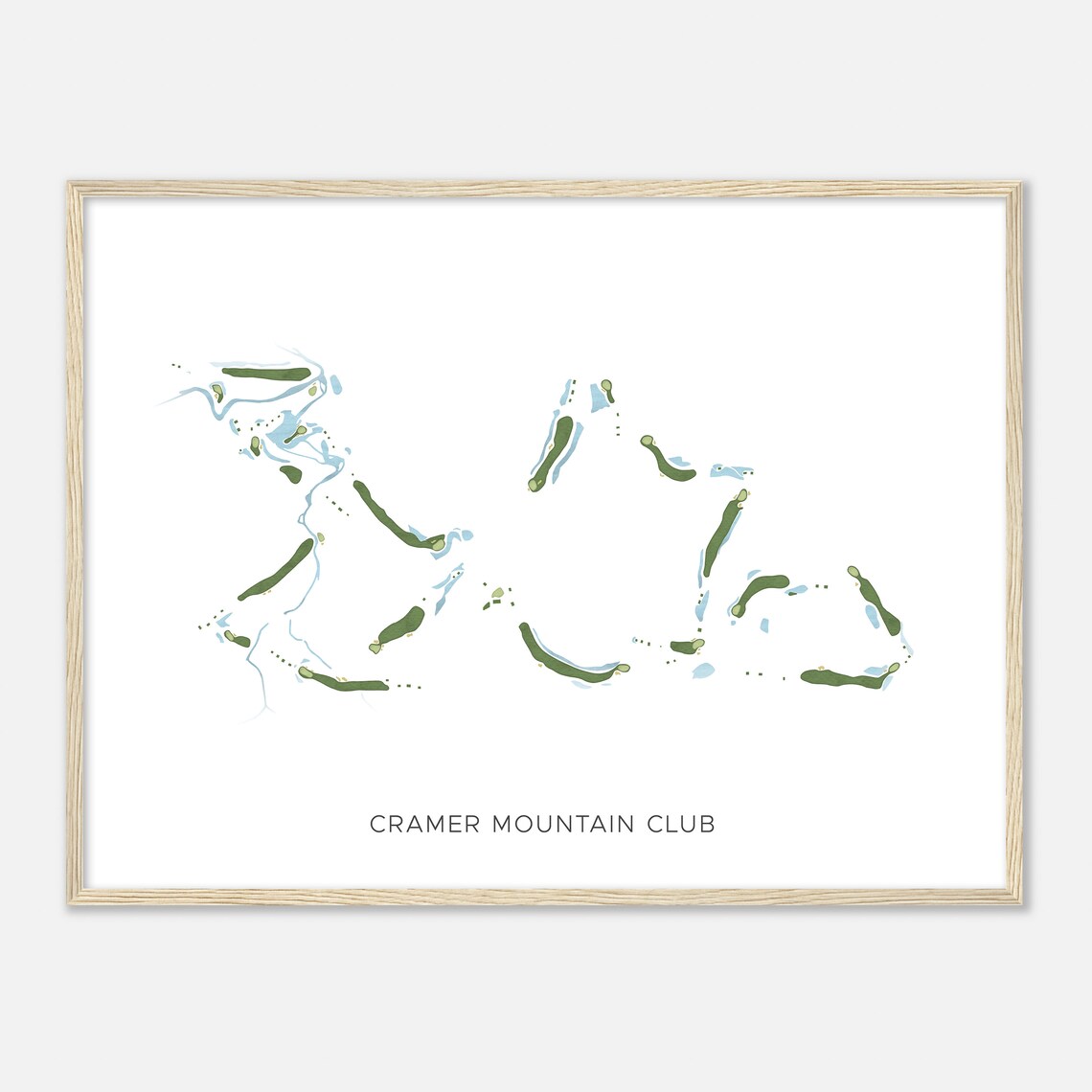 Cramer Mountain Club North Carolina Modern Watercolor Map Golfer Gift Golf Wall Art Golf Poster Print Course Layout - Image 2