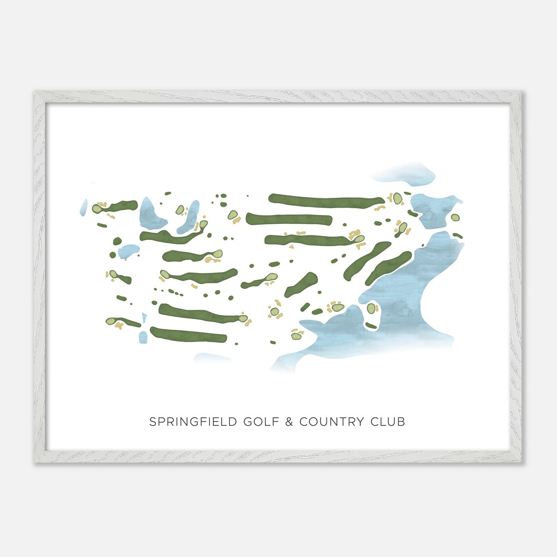 Springfield Golf & Country Club Guelph Canada Modern Watercolor Golf Map Poster - Image 3