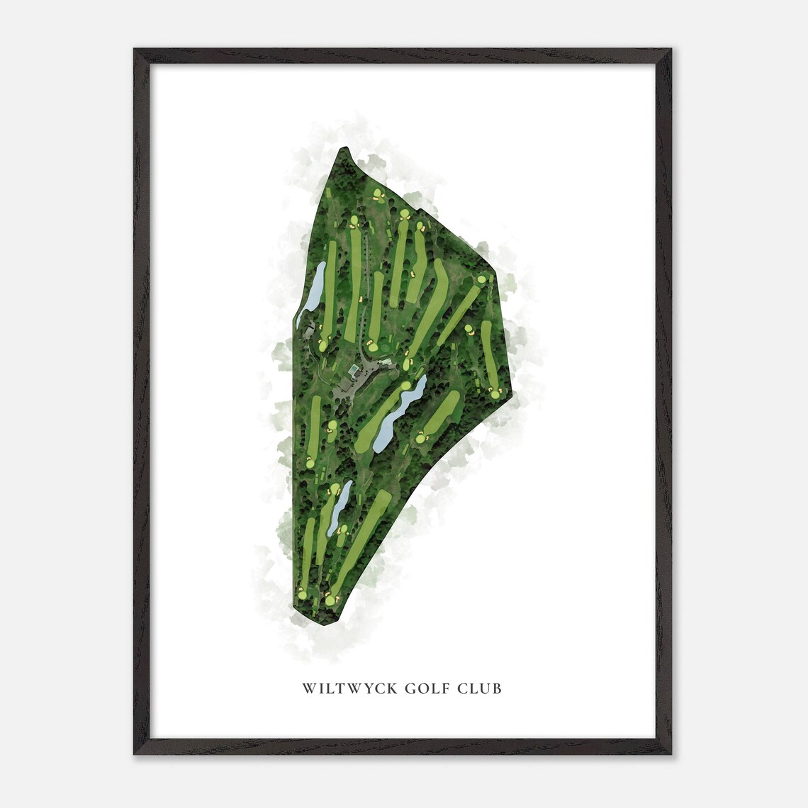 Wiltwyck Golf Club Watercolor Aerial Woodland Course Map Poster - Image 3