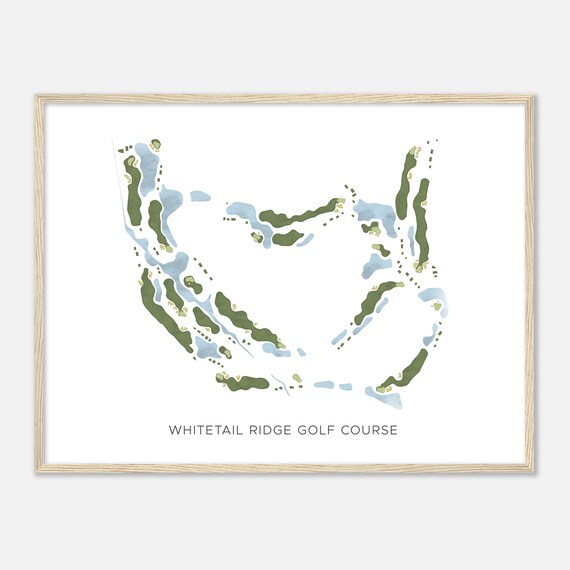 Whitetail Ridge Golf Course Illinois Modern Watercolor Map Golfer Gift Golf Wall Art Golf Poster Print Course Layout