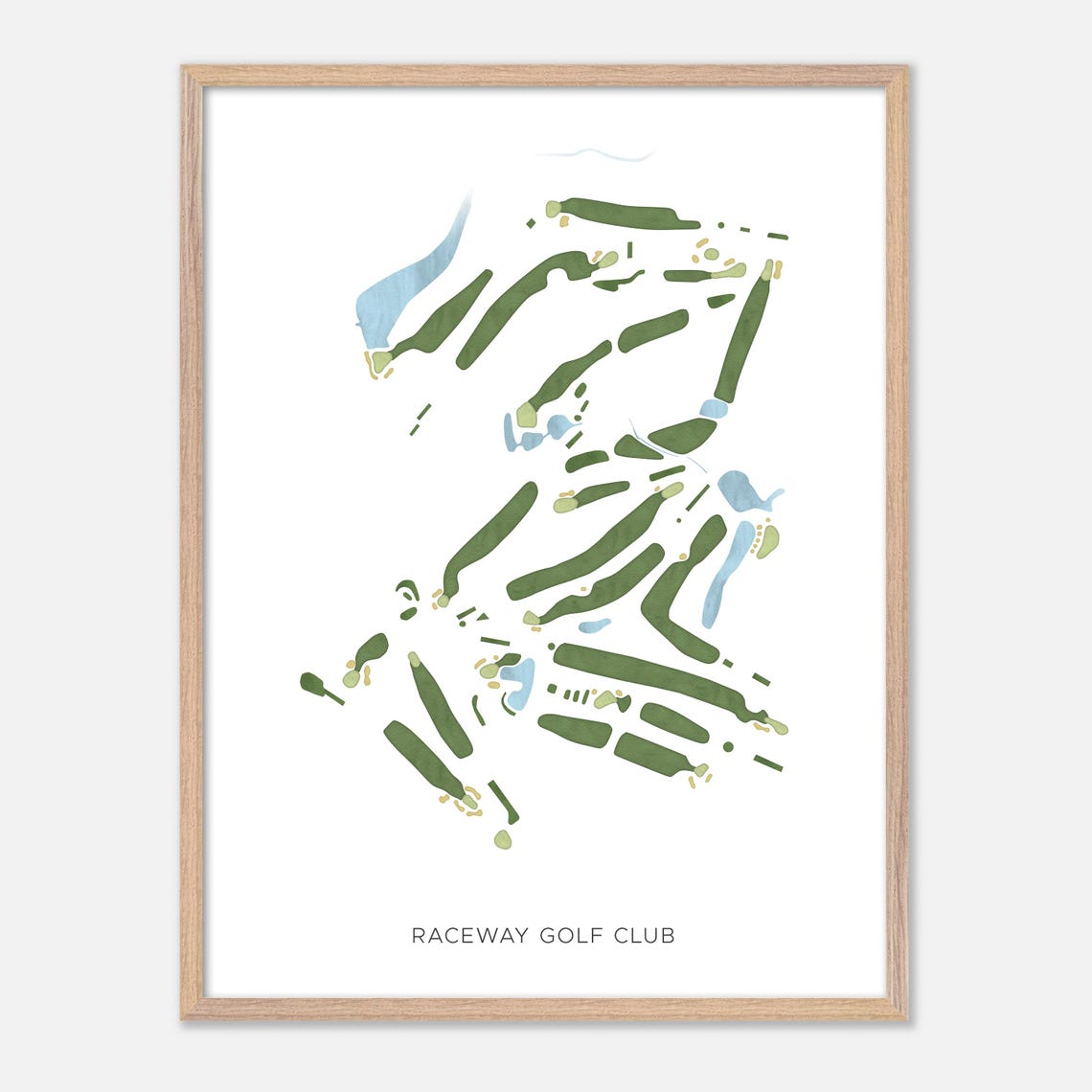 Raceway Golf Club Modern Minimalist Golf Course Map Art Poster - Image 2