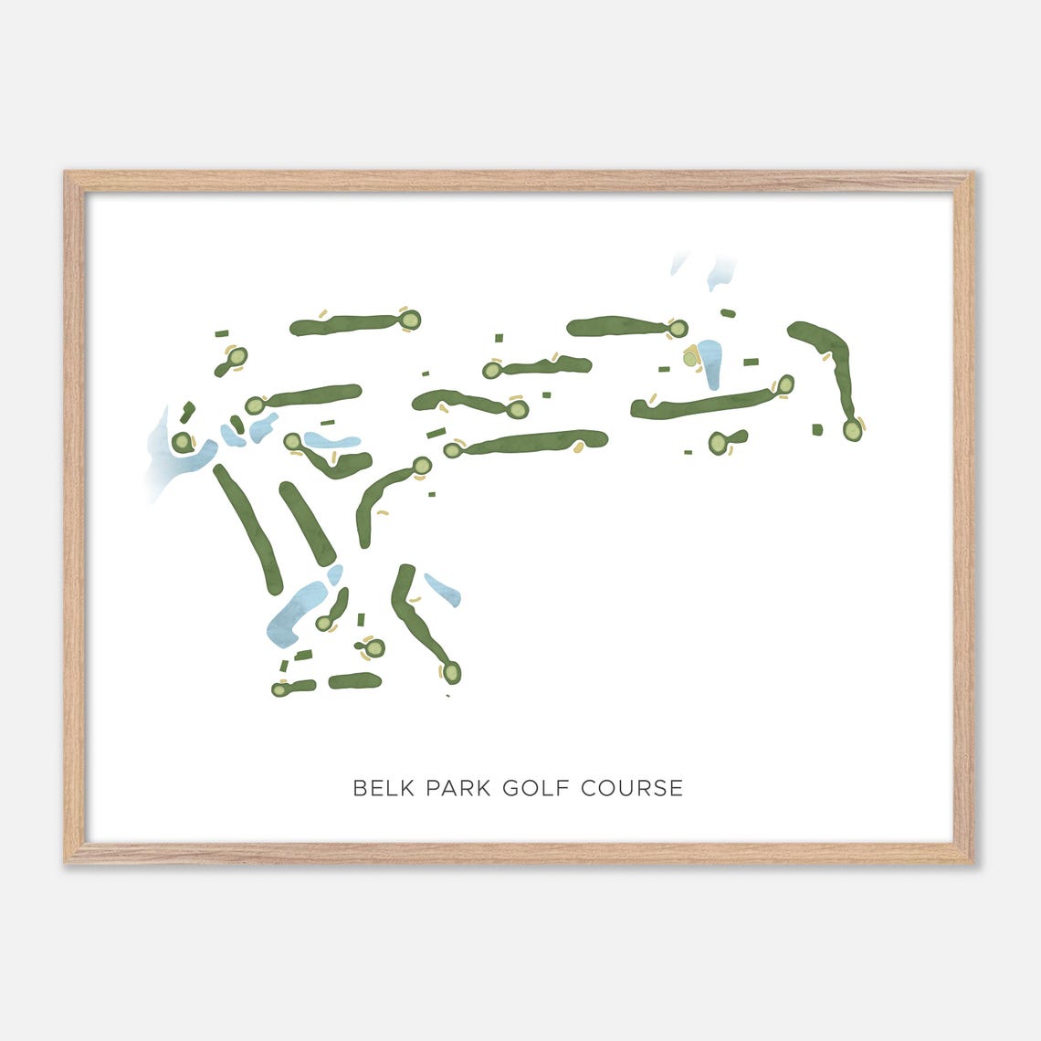 Belk Park Golf Course Illinois Parkland Modern Watercolor Map Poster